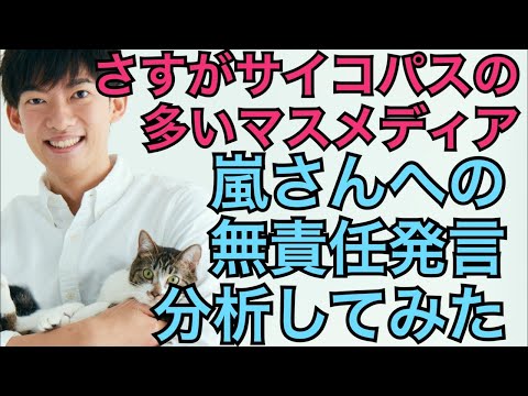 嵐さんへの無責任発言でわかるメディア関係者のヤバさを解説 - YouTube