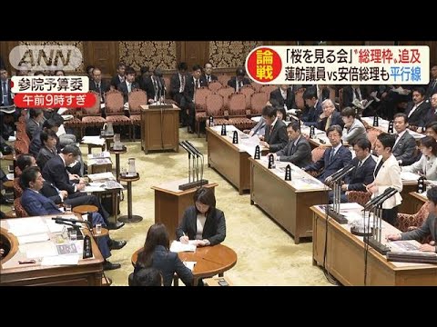 「桜」めぐり参院でも追及　蓮舫議員VS総理は平行線(20/01/29) - YouTube
